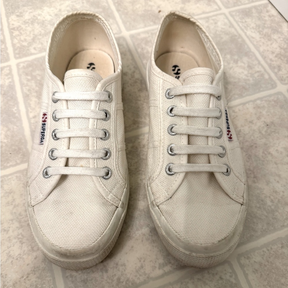 Superga White Canvas Sneaker Women’s Size 7.5